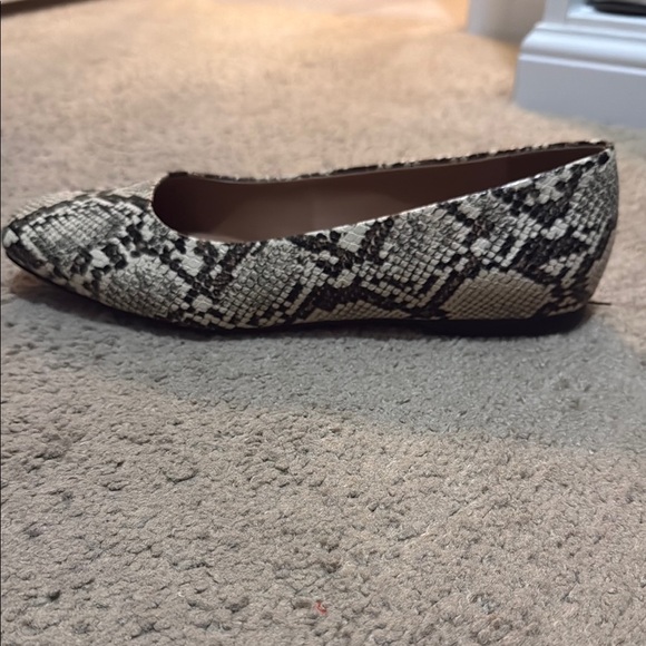 Snakeskin Flats with Square Toe - Picture 2 of 3
